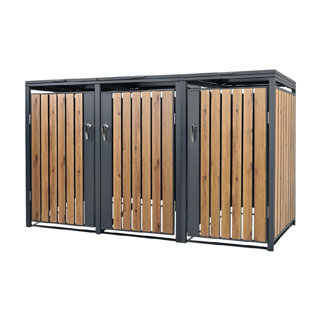 Outdoor Storage Shed for Garden Made of Metal and Wood - 150 x 80 x 100